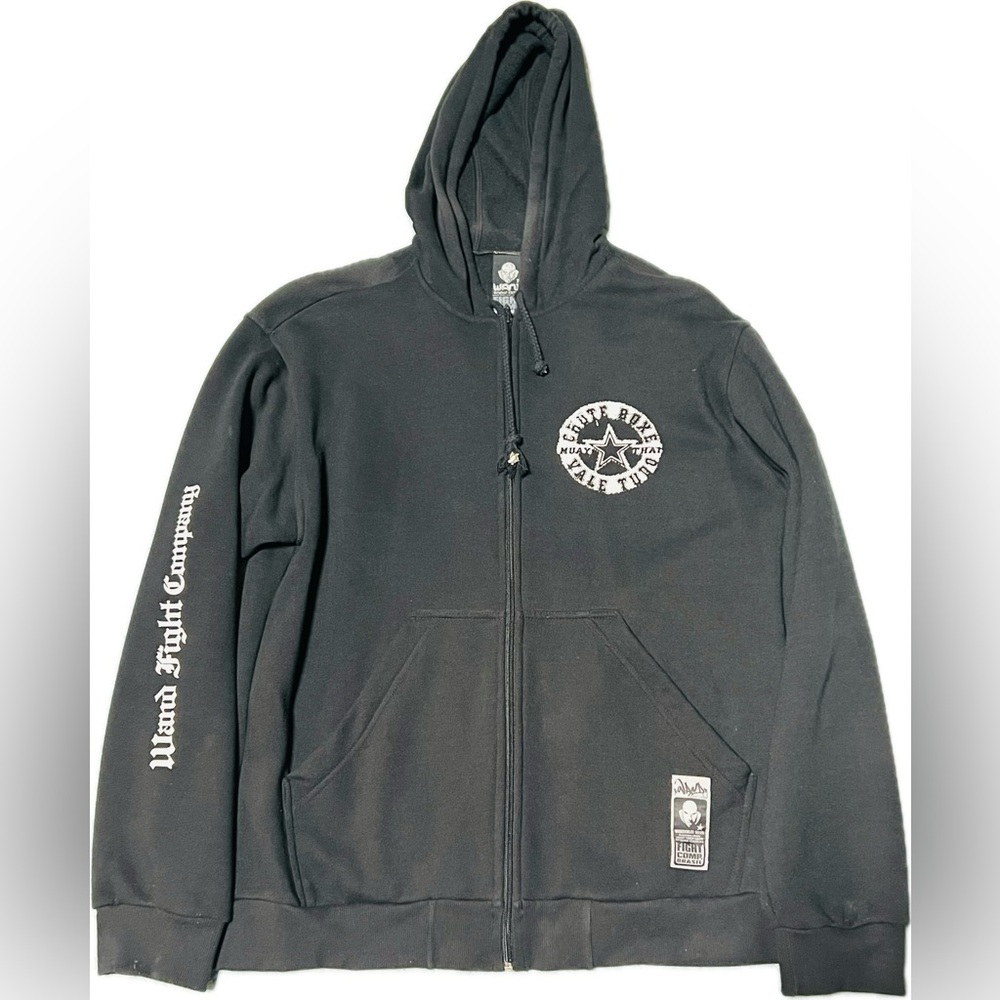 Wand Fight Company Black Zip Hoodie Medium 22” Pit to Pit Wanderlei Silva UFC